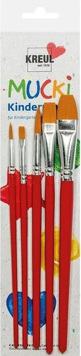 KREUL MUCKI Pinsel-Set Größe 4, 6, 8, 12, 16, 5-teilig