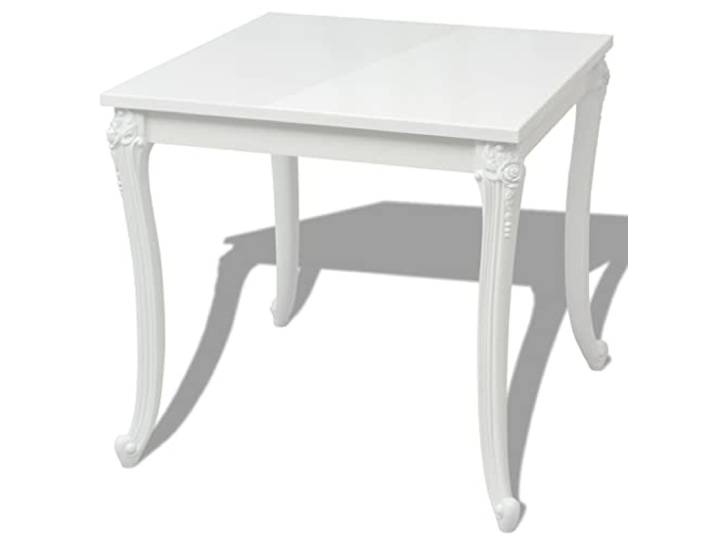 KGHERMDF Esstisch 80x80x76 cm Hochglanz-Weiß MDF-Platte, Stabile Plastikbeine, Leicht zu Reinigen, Einfache Montage