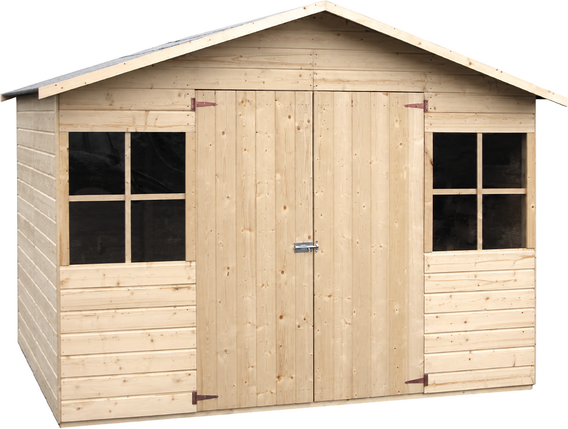 Décor et Jardin Lopun - Casetta da giardino in legno - Con tetto a due falde -  270x180x210 cm