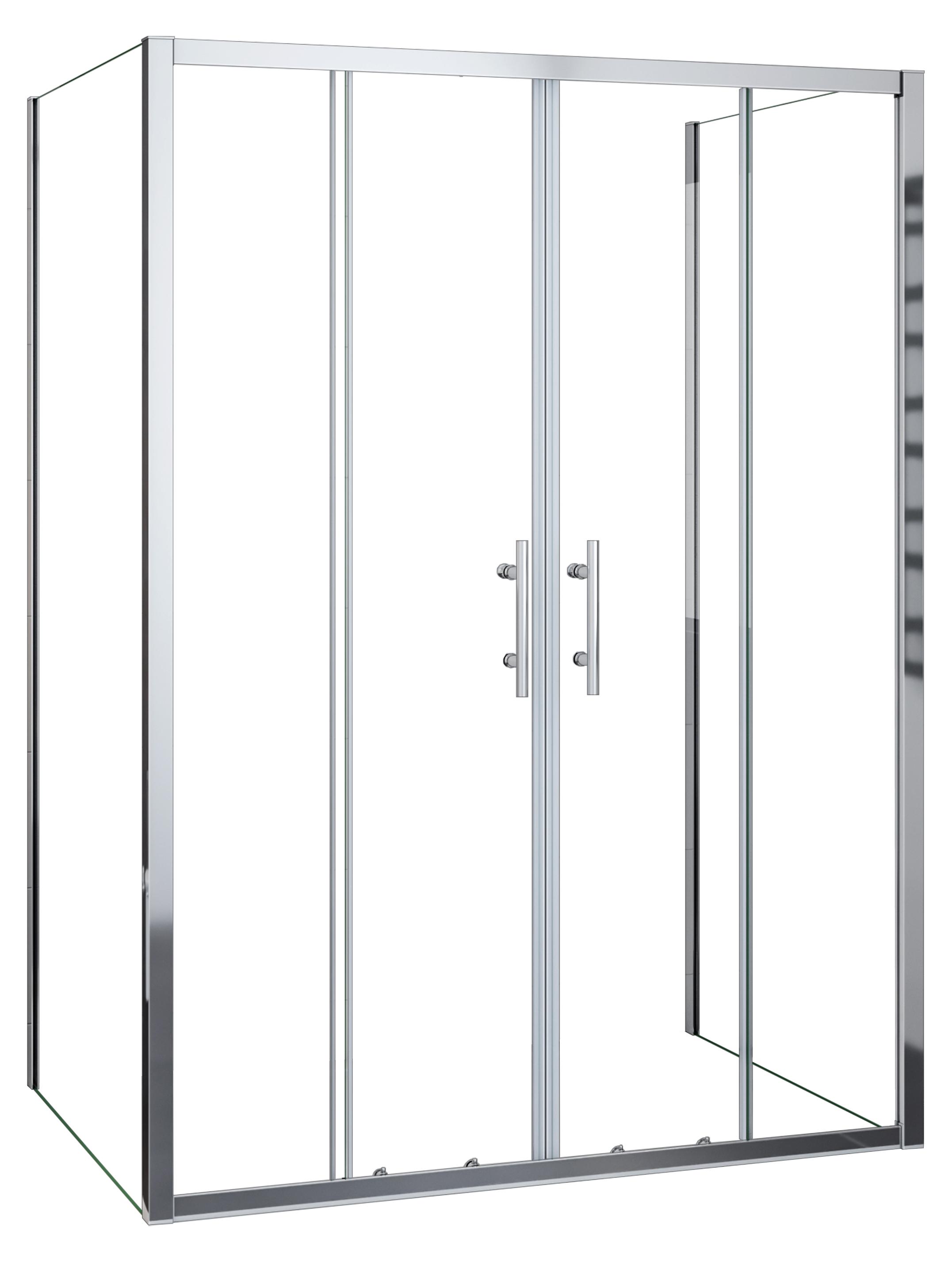 Duschspa 120cm Schiebetür mit 80x80cm Seitenwand H.190cm 5mm ESG Glas U-Form Duschkabine Duschabtrennung U-kabinen