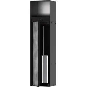 hansgrohe WC-Garnitur XtraStoris Rock, 56062670, Edelstahl schwarz matt & Kunststoff verchromt