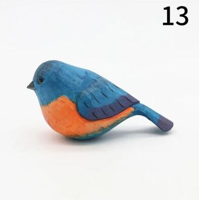 Inspire Select Handmade Wooden Bird Figurine Nordic Style Hand Carved Basswood Bird Decor Gift 13