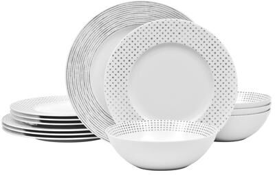 Noritake Hammock 12-Piece Rim Dinnerware Set, Service for 4