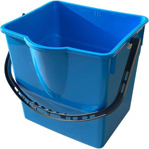 Böttcher-AG Putzeimer Ersatzeimer Reinigungswagen, 18 Liter, eckig, aus Kunststoff, blau, mit Ausgussöffnung