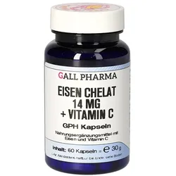 Eisen Chelat 14 mg + Vitamin C GPH Kapseln