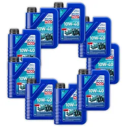9x Motoröl LIQUI MOLY 25012 Marine 4T Motor Oil 10W-40 Boot Schiff 1 Liter