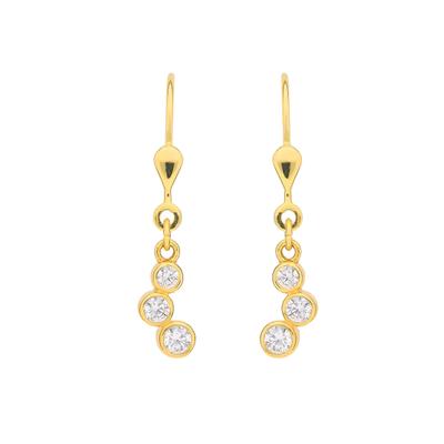 Paar Ohrhänger ADELIA´S "Ohrhänger Ohrringe 333 Gold ( 8K ) mit Zirkonia", gold, Ohrringe, Damen, Damen, Gold, Goldohrringe