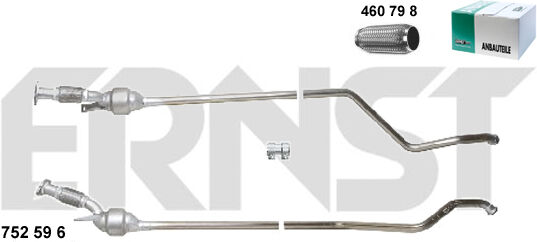 Ernst Katalysator Set 752596 Hinten Für Renault