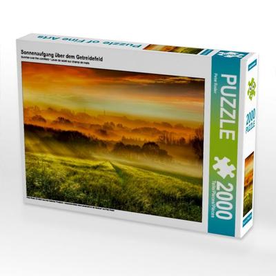 Sonnenaufgang über dem Getreidefeld (Puzzle)