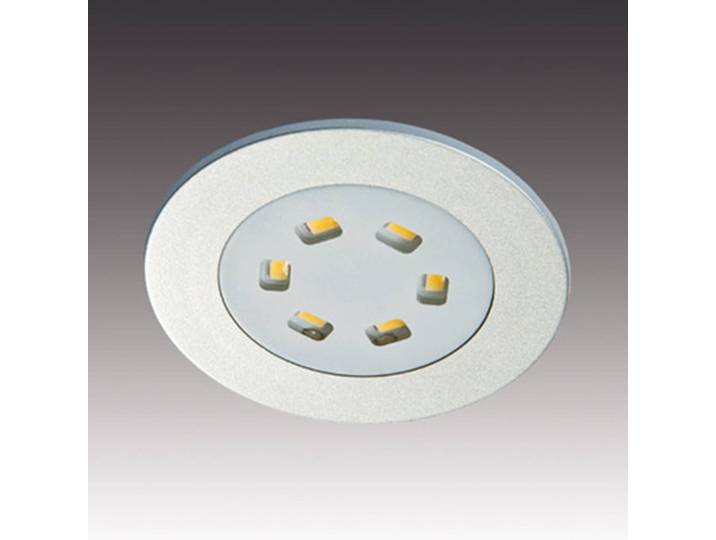 Hera Flache LED-Einbauleuchte R 55, alu / grau / zink, für Wohn- / Esszimmer, Metall, Modern