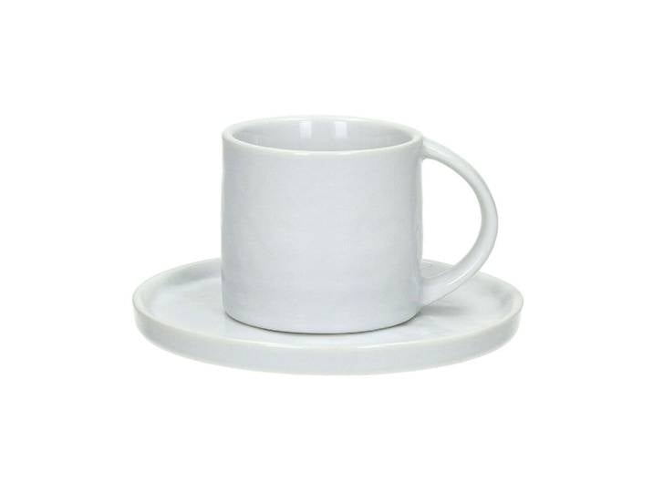 Petite tasse avec soucoupe en porcelaine blanche - Pomax, White -