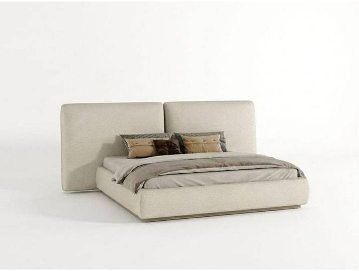 JVmoebel Polsterbett Polsterbett Beige Doppelbett Schlafzimmer Bettgestell Design (1-tlg., 1-tlg)