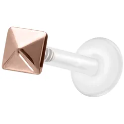 PTFE Labret mit Innengewinde + Titan-Aufsatz PYRAMIDE