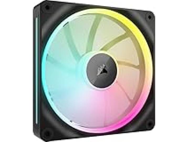 CORSAIR iCUE LINK LX140 RGB 140 mm PWM Ventilateur Paquet Unique – Double Boucles Lumineuses – Requiert le iCUE LINK System Hub (Vendu Séparément) – Technologie CORSAIR AirGuide – Noir