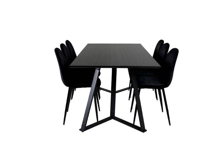 ebuy24 Essgruppe MarinaBLBL Essgruppe Esstisch schwarz und 6 Polar, (7-tlg)