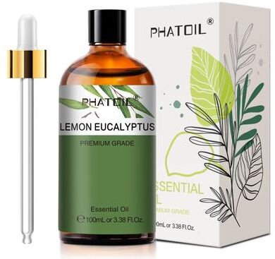 Inspired Finds PHATOIL 100ml Essential Oil Eucalyptus, Lavender, Vanilla, Jasmine, Lemon & Bergamot For Aromatherapy & Candle Mak lemon Eucalyptus