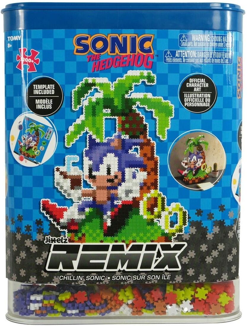 Tomy Jixelz Remix Sonic the Hedgehog Island 1250-Piece Craft Kit for Kids - Official Sonic Artwork - Ages 8+