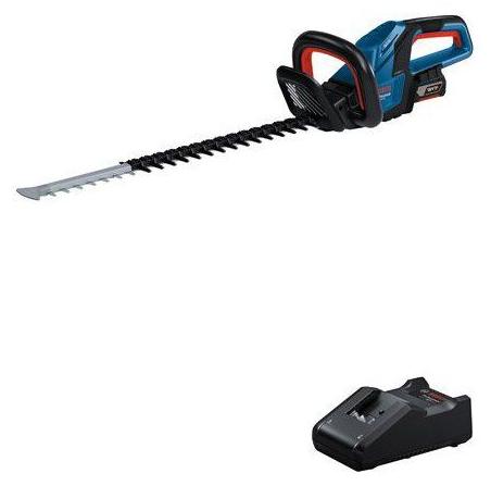 Heckenschere Akku BOSCH PROFESSIONAL GHE 18V-60, 18V, 20mm, Akku GBA 4.0Ah + Ladegerät, Kompatibel mit Professional 18V System Bosch und AMPShare