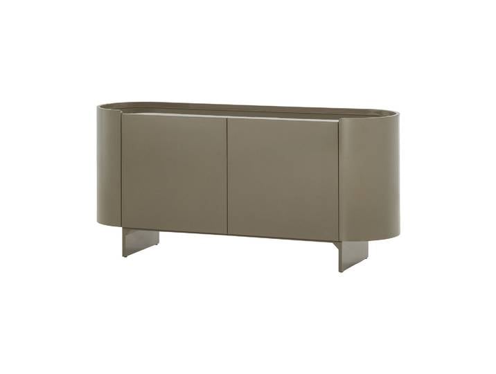 Meuble TV/buffet MDF vert brillant Liora