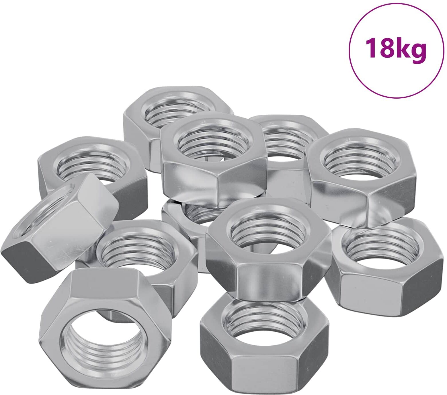 vidaXL Écrou Hexagonal 9000 pc Argenté Métал