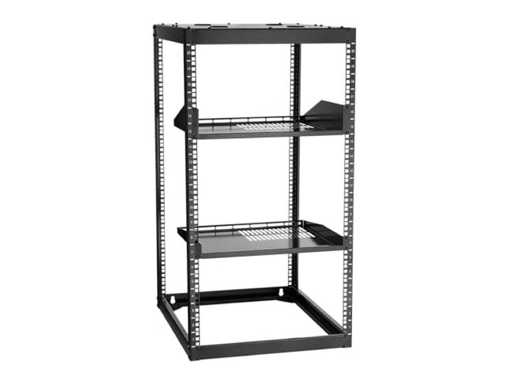VEVOR Rack de Serveur à Cadre Ouvert 20U Support Réseau de Autoportant ou Mural\, Profondeur 585 mm\, avec Étagères Ventilées\, Matériel de Montage\, pour Équipements Réseau Informatique et Audiovisuel