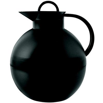 Alfi Isolierkanne Kugel, Kanne, Kaffeekanne, Drehverschluss, pflegeleichter Kunststoff, gefrostet, schwarz, 0.94 Liter, 115020094