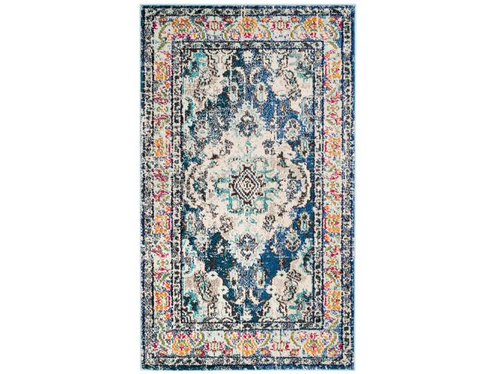 Tapis bohème chic en polypropylène bleu, 122 x 170 cm