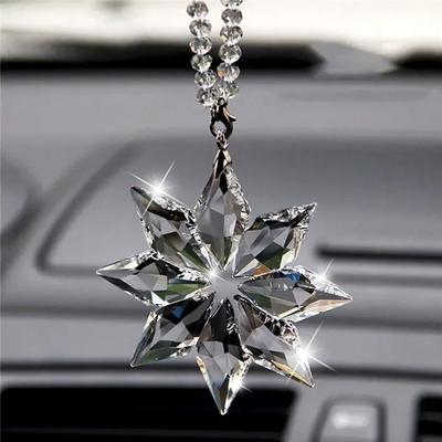 Inspired Finds Crystal Snowflake Sun Catcher Car Hanging Ornament adjustable Latched Mount
