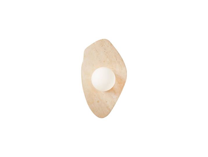 Applique murale en travertin Busy - Beige / Blanc