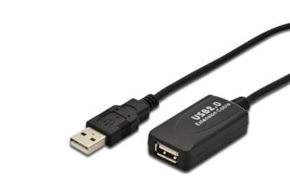 DIGITUS USB 2.0 Verlängerungskabel 5m aktiv St./Bu. schwarz DA-70130-4