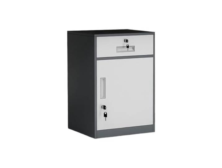 Büroschrank Büro-Kurzschrank, multifunktionaler Aufbewahrungsschrank, Aktenschrank, Schubladenschrank aus Stahl unter dem Schreibtisch mit Schloss, Schrank, 1,2 mm(Grigio)