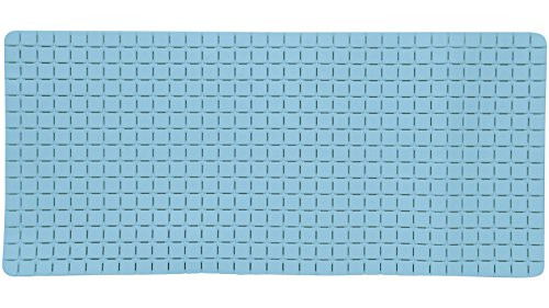 MSV Premium douchemat antibacterieel en antislip met zuignappen, lichtblauw, 36 x 76 cm