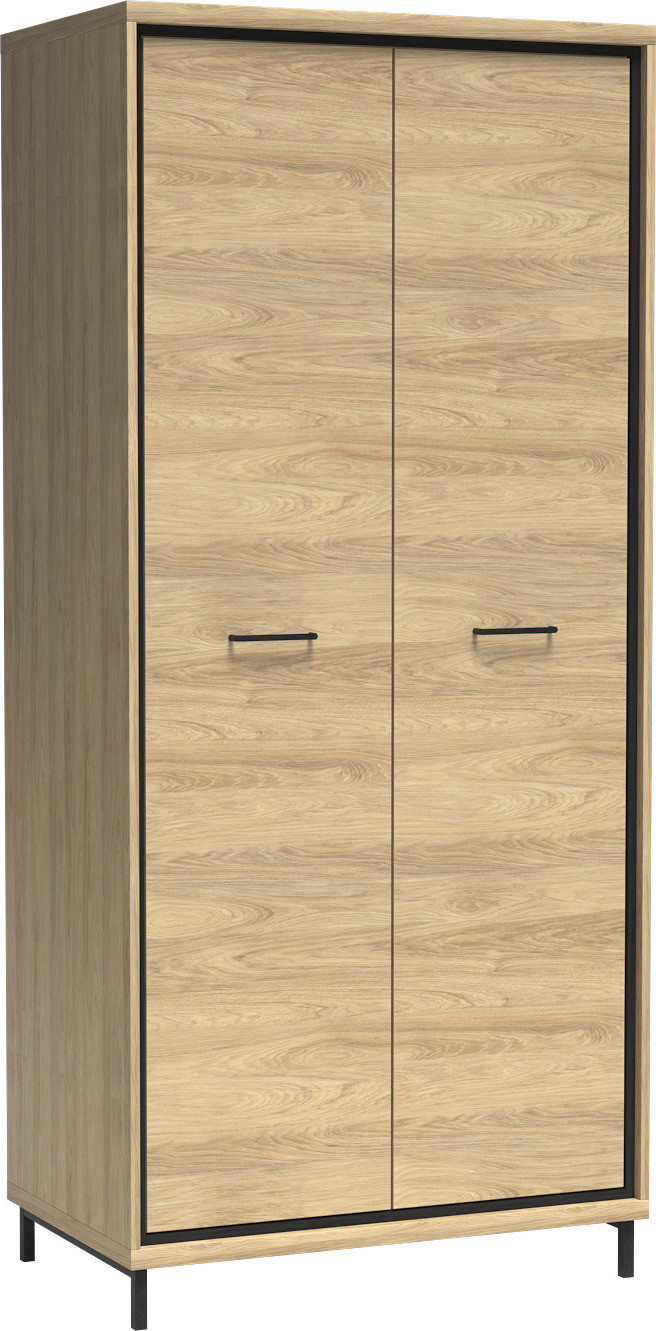 Minio Garderobe COMO 1 met metalen poten en planken, Natural Hikora