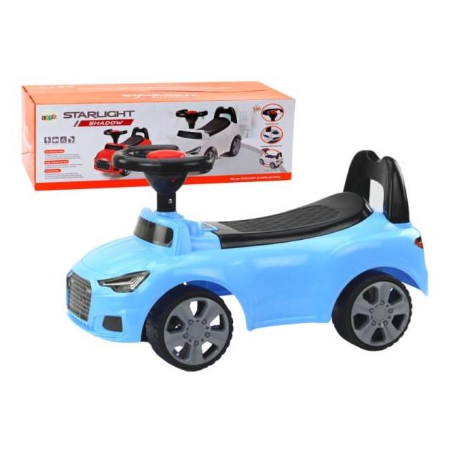 Lean Toys Rutschauto mit Rückenlehne QX-3396 Hupe Aufbewahrungsbox Blau 17696 (5905991005469)