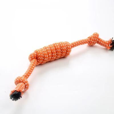 Inspired Living Durable Dog Rope Chew Toy For Training, Tug, And Play orange