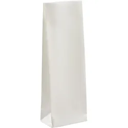 500 Blockbodenbeutel weiß 80 x 50 x 252 mm, OPP, Kraftpapier, PET, CPP