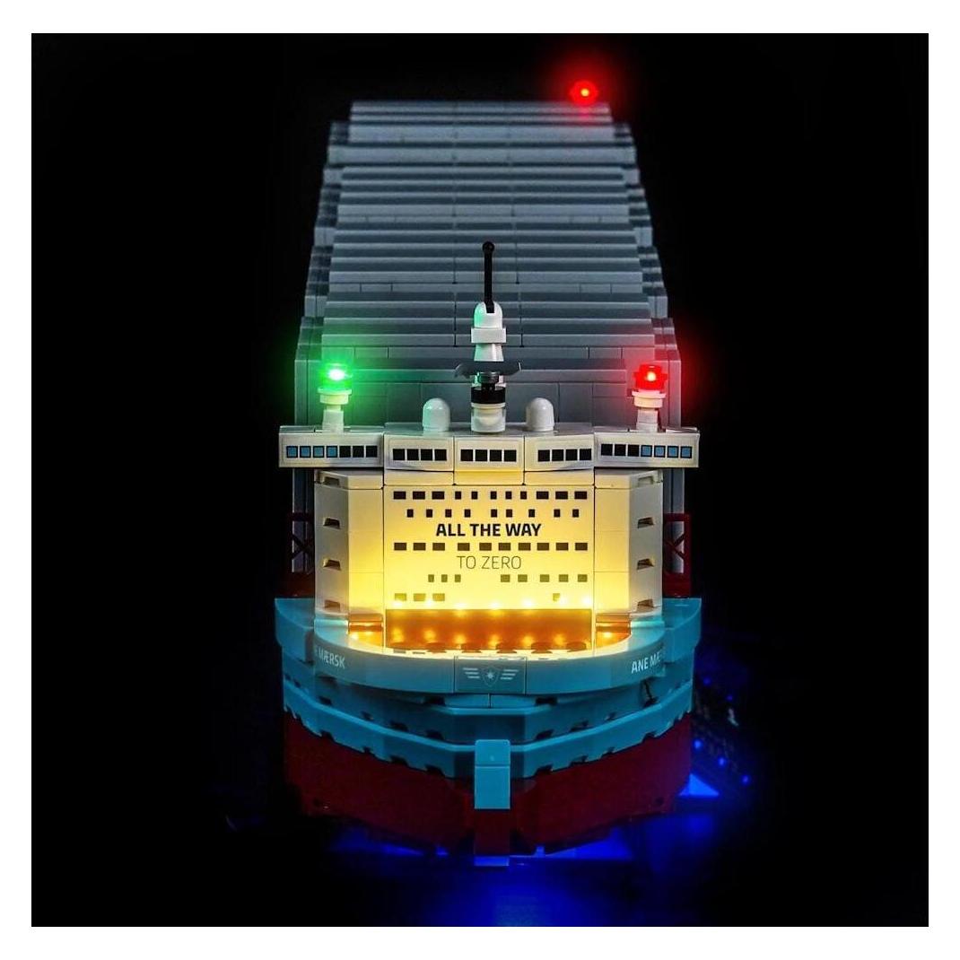 BrickBling LED Beleuchtungs-Set für LEGO 40955 Maersk-Containerschiff m. Zweistoffantrieb & Fernbedieung (GC1398)