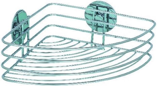 WENKO Turbo-Loc Étagère d'angle Chrome, 26,5x20x10,5 cm (18913100)
