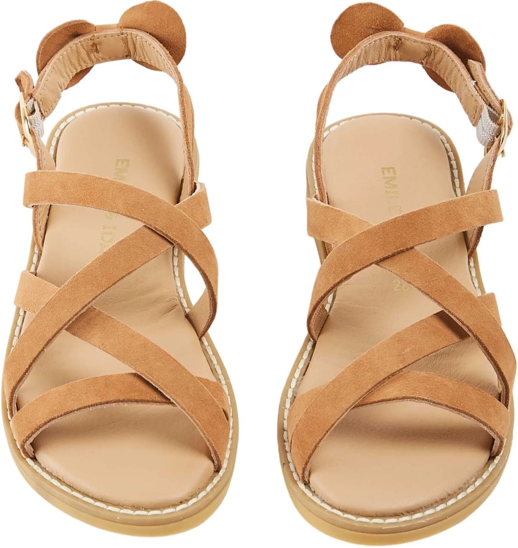 Emile et Ida Sandales Croisillons Cuir Camel 27
