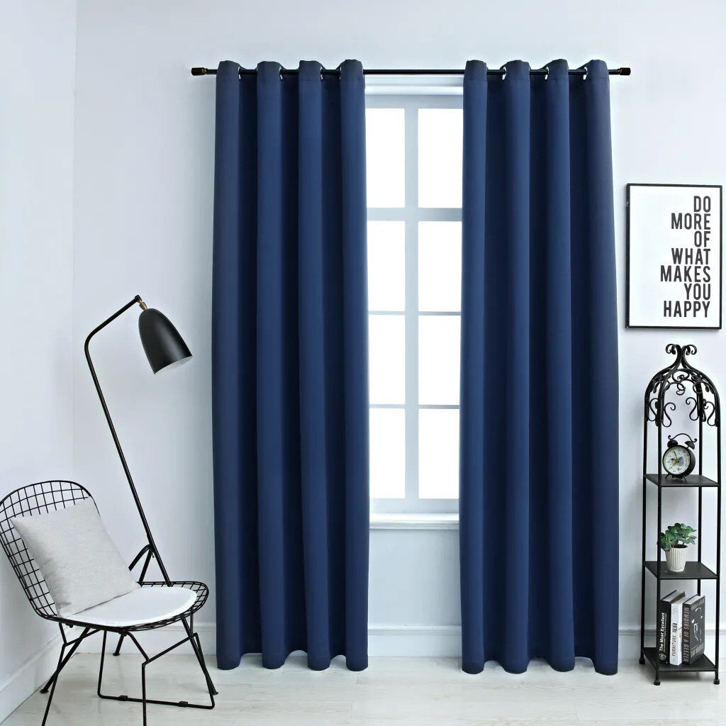Ebern Designs Korkmaz Blackout Curtain Blue Width 140 x Drop 245cm
