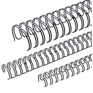 Renz Drahtbinderücken schwarz, für A5, Ø 6,4 mm, bis 30 Blatt, 24 Ringe, 3:1 Teilung, 100 Stück