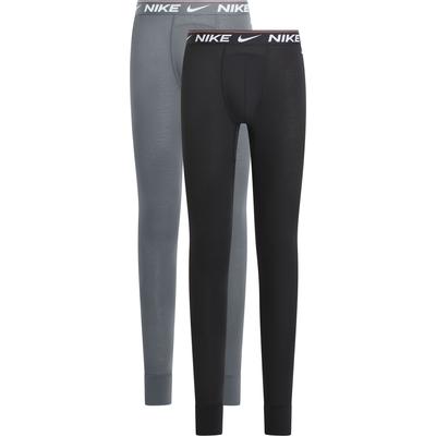 Lange Unterhose NIKE UNDERWEAR, Herren, Gr. M, 2 Stk., Jersey, grau (grau, schwarz), Jersey, Obermaterial: 94% Polyester, 6% Elasthan, unifarben, körpernah, Unterhosen Lange Unterhose, Atmungsaktiv,feuchtigkeitsregulierend & schnelltrocknend