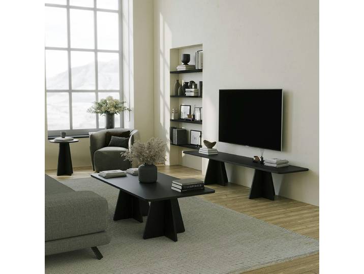 Meuble TV design pieds croisés MARFA - Noir