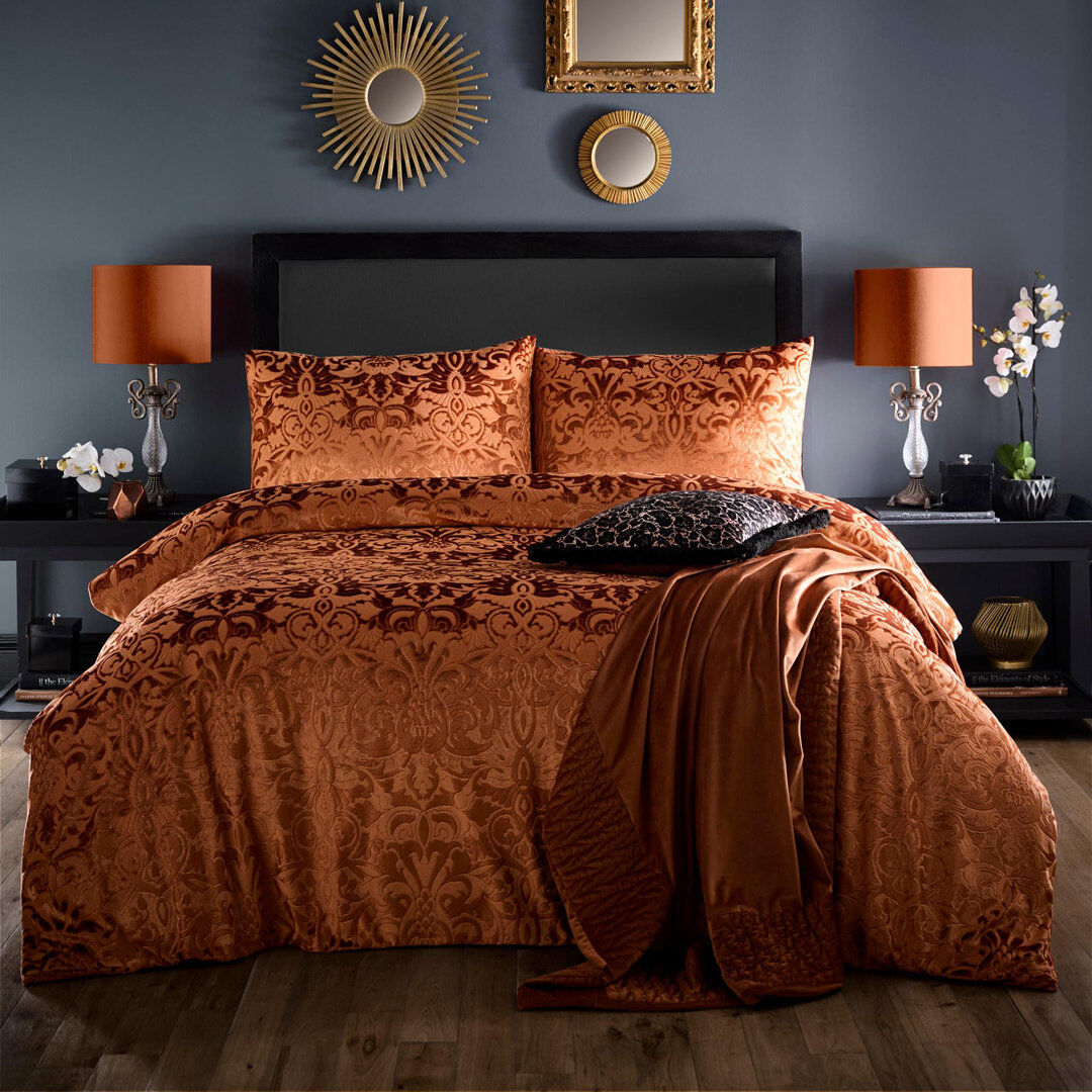 Laurence Llewelyn-Bowen Firenza Duvet Cover Set Spice Spice Super King Duvet Cover + 2 Standard Pillowcases