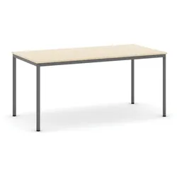 Esstisch BASIC, 160x80 cm, dunkelgraues Metallgestell, Birke