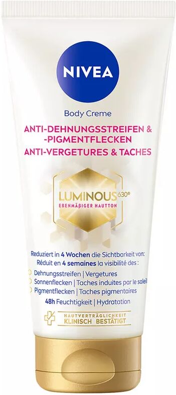 Nivea - Body Luminous Body Creme Anti-Dehnungsstreifen -Pigmentflecken, 200 ml