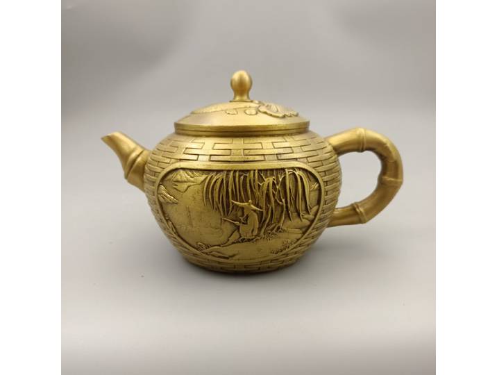 Collection de Bronze Antique, ornements en cuivre, Jiang Taigong, Flagon de pêche en cuivre, décoration de maison, cadeaux et artisanat créatifs