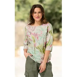 Viskose-Bluse in Druck salbei in Größe 42 von DW-Shop, Salbei, 42