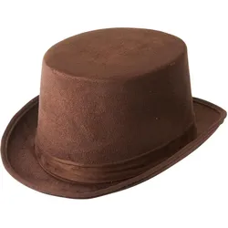 Metamorph Zylinderhut Veloursoptik braun