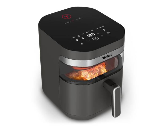 TEFAL Heißluftfritteuse Easy Fry Infrared, ideal für 6-8 Personen, Infrarot-Technologie , schwarz (dunkelgrau), B:27,9cm H:31,3cm T:42,1cm, Fritteusen, 8 Programme, Sichtfenster, doppelte Heizelemente, EY832H, Heißluftfritteuse